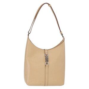 Authentic GUCCI Jackie Shoulder Bag Leather Beige Silver 001 3875
